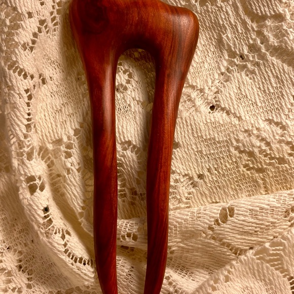 Wood Hair Fork Hand Carved from Grahtoe Studio - Picture 2 of 3